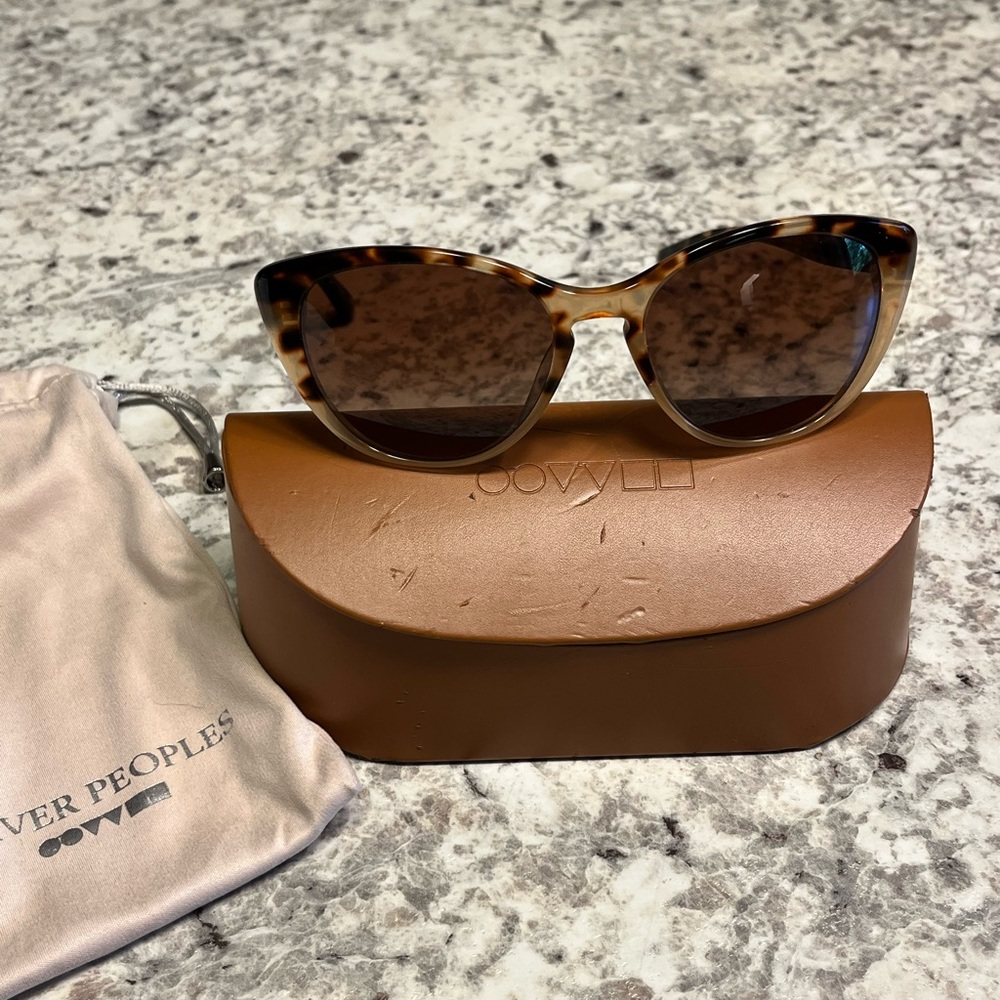 Oliver Peoples Tortoiseshell Cat-Eye Sunglasses with Brown Lenses
